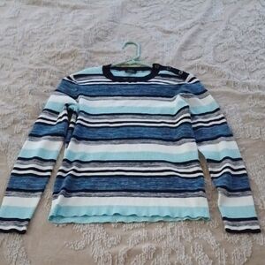 Talbots Women's Striped Sweater in Blue and White